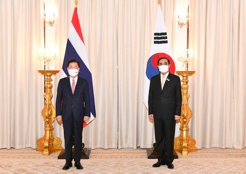 정의용 외교장관, 태국 총리 예방